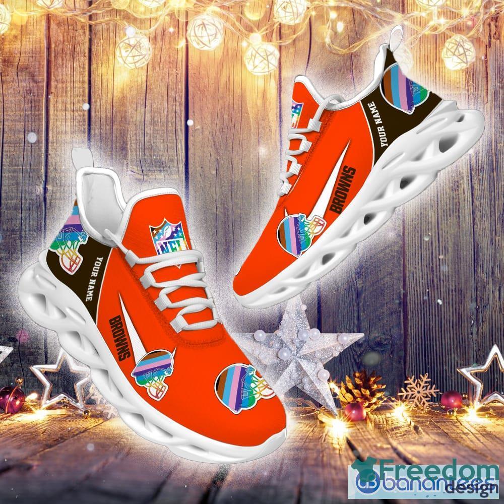 Cleveland Browns Drip Logo NFL Max Soul Shoes Custom Name For Men And Women  Running Sneakers - Freedomdesign