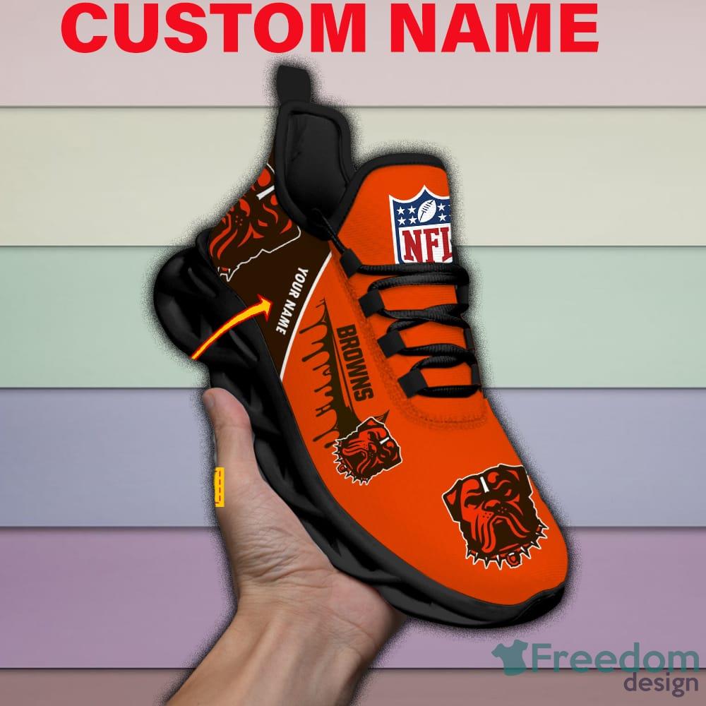 Custom Name Cleveland Browns NFL Running Sneakers Men And Women Max Soul  Shoes