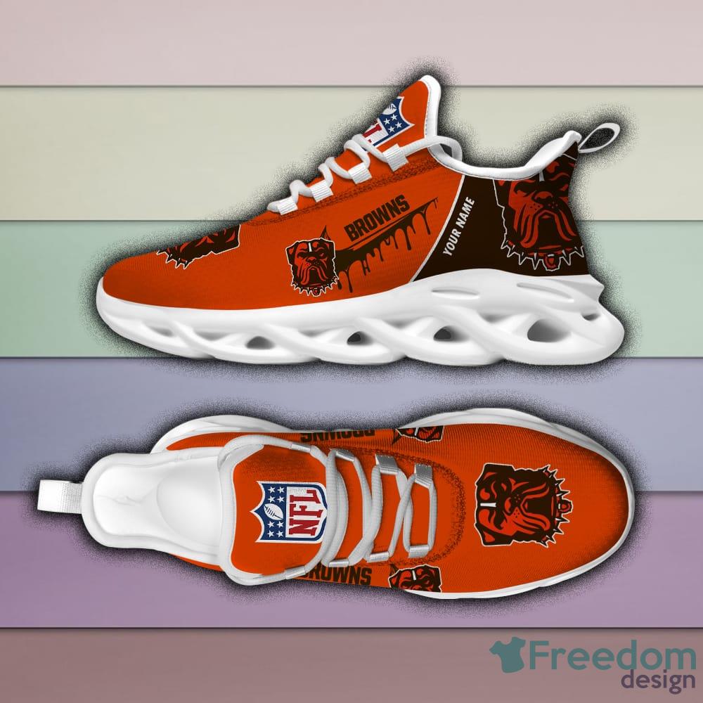 Cleveland Browns Logo Custom Name Running Sneaker Max Soul Shoes