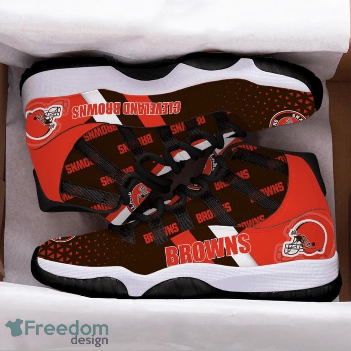 Cleveland Browns Football Team Air Jordan 11 Best Sneakers For Men Women Fans Product Photo 1