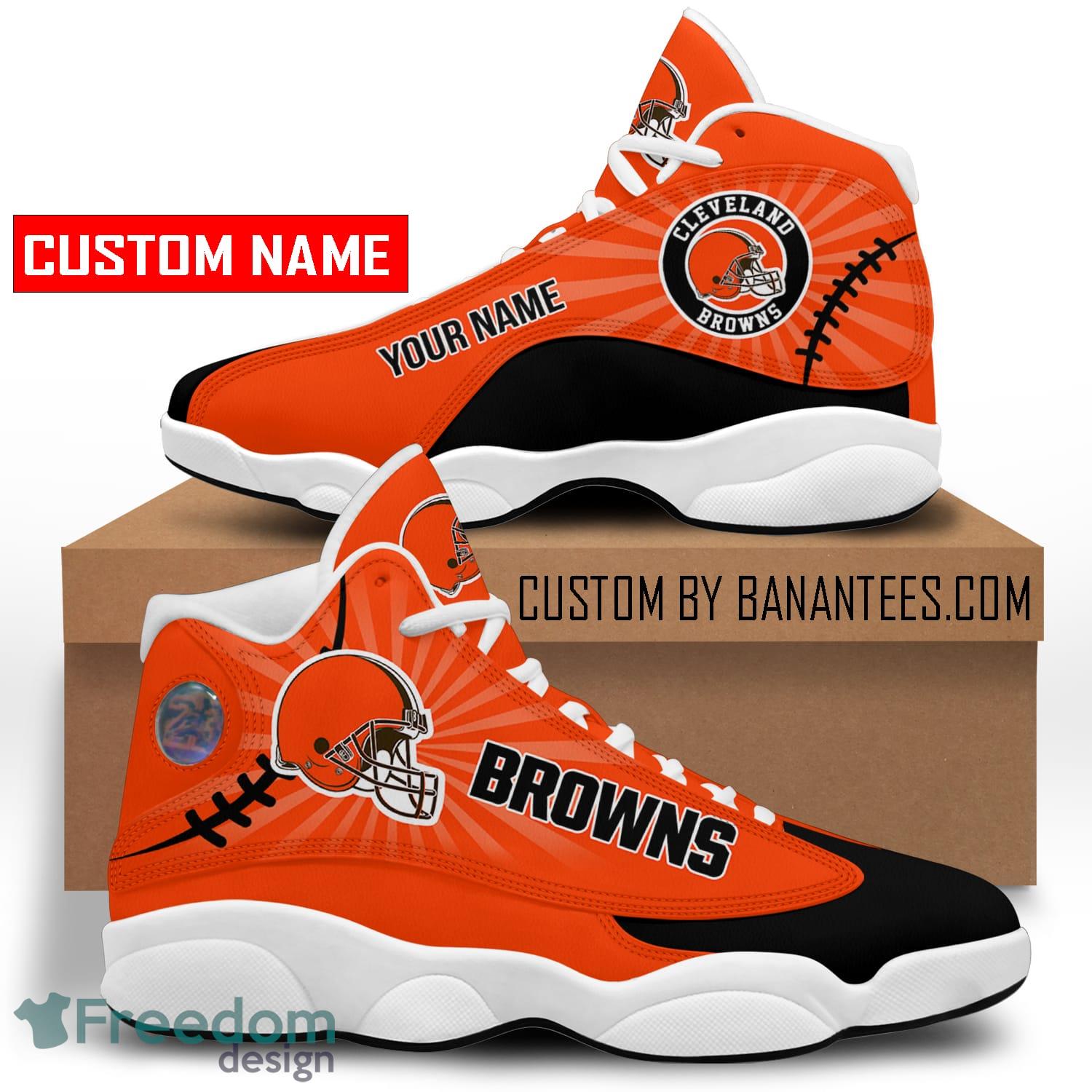 Cleveland Browns Skull Air Jordan 13 Sneakers Shoes