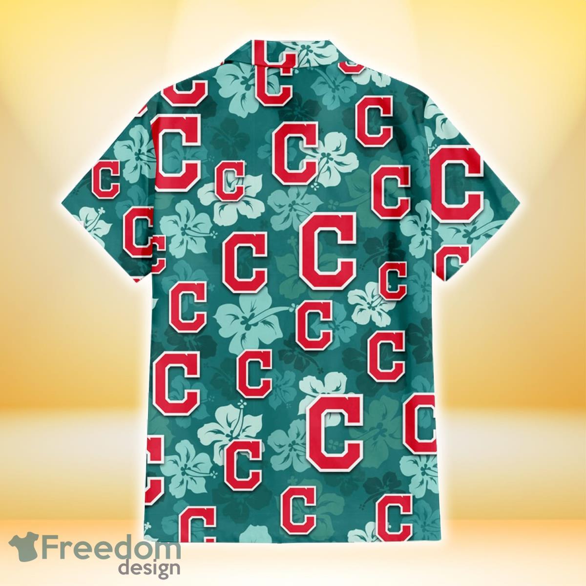 Cleveland Indians Light Sea Green Hibiscus Green Background 3D Hawaiian  Shirt Gift For Fans - Freedomdesign