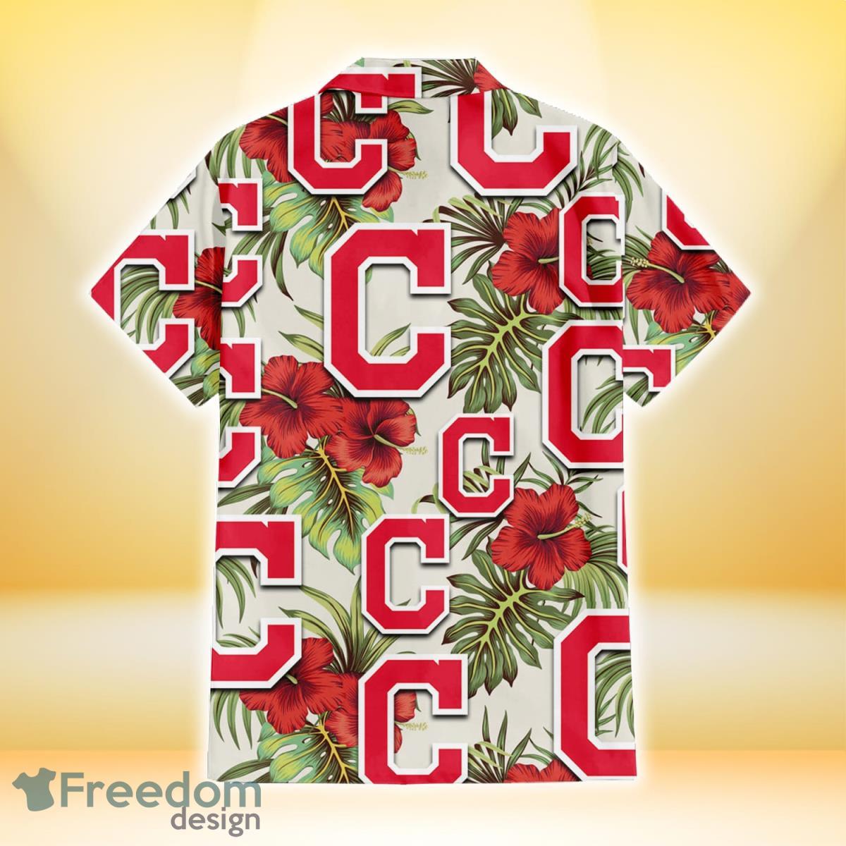 Atlanta Braves Red Hibiscus Yellow Porcelain Flower Black Background 3D  Hawaiian Shirt Gift For Fans - Freedomdesign