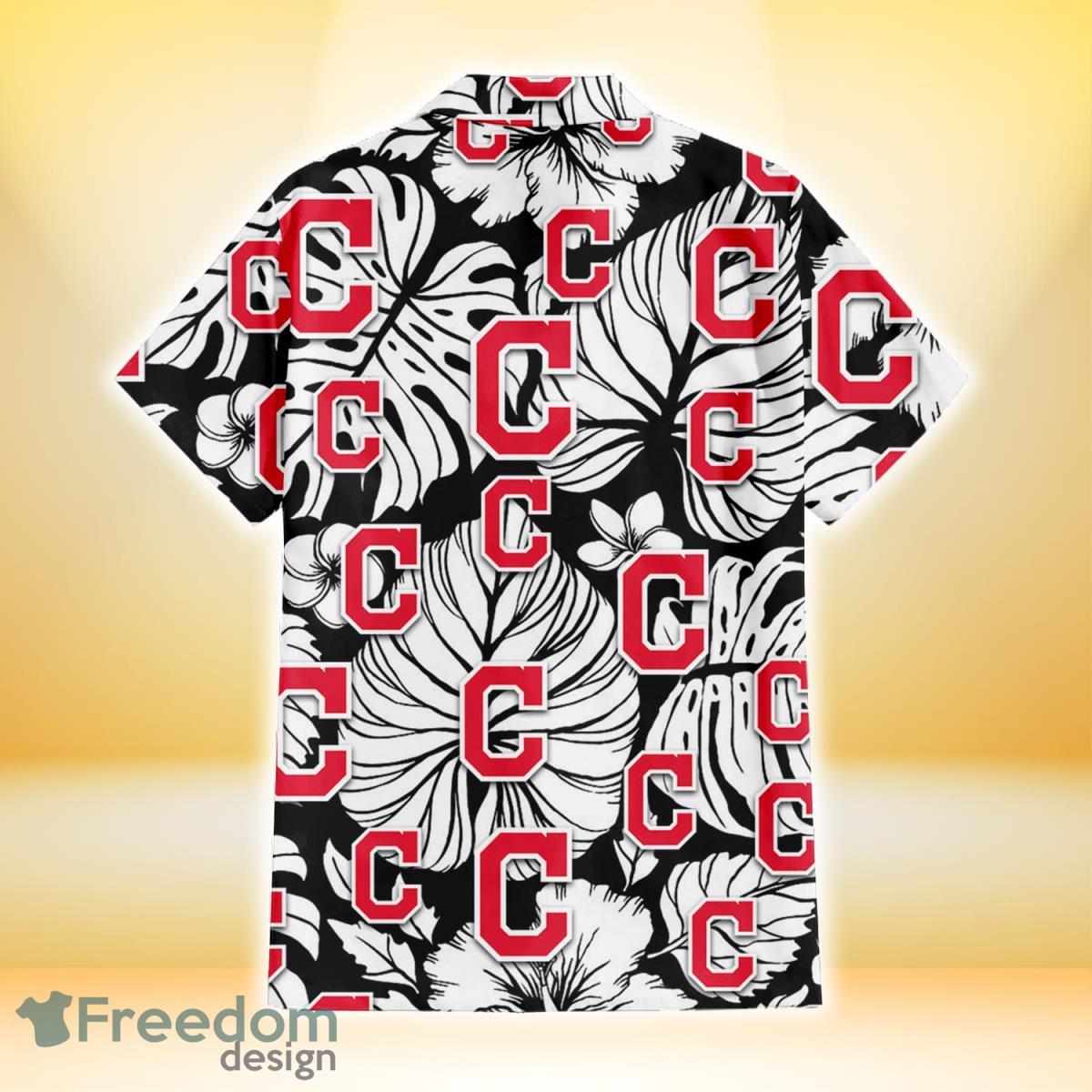 Cleveland Indians Black Dark Blue Hibiscus Black Background 3D Hawaiian  Shirt Gift For Fans - Freedomdesign