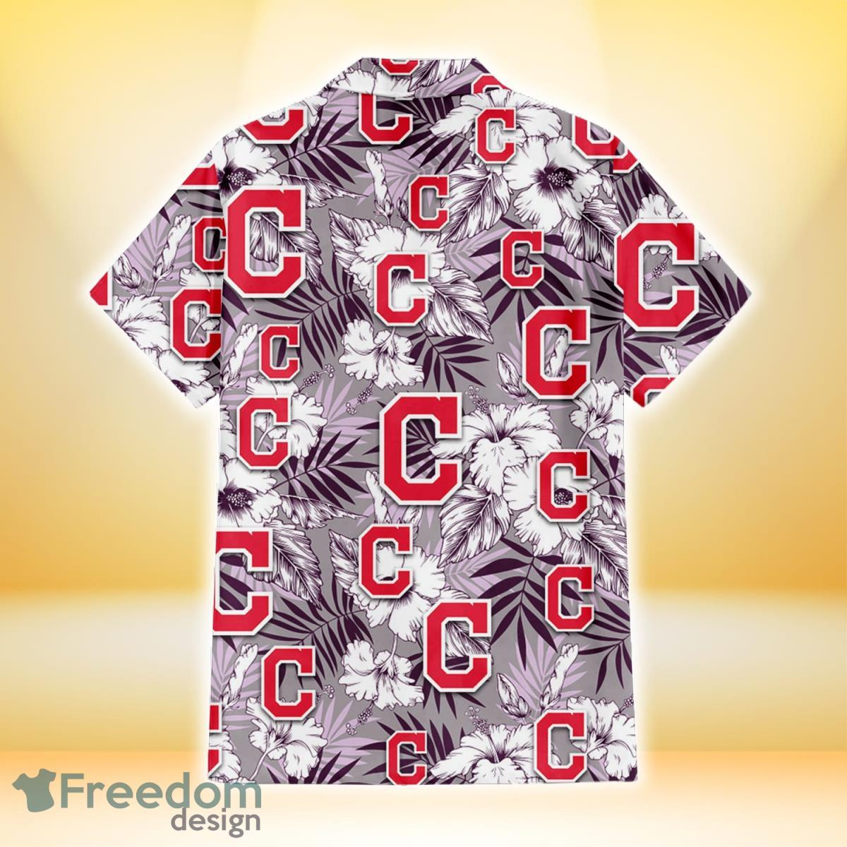 Cleveland Indians Hibiscus Flower Pattern 3D All Over Print Hawaiian Shirt  Gift For Indians Fans - Freedomdesign