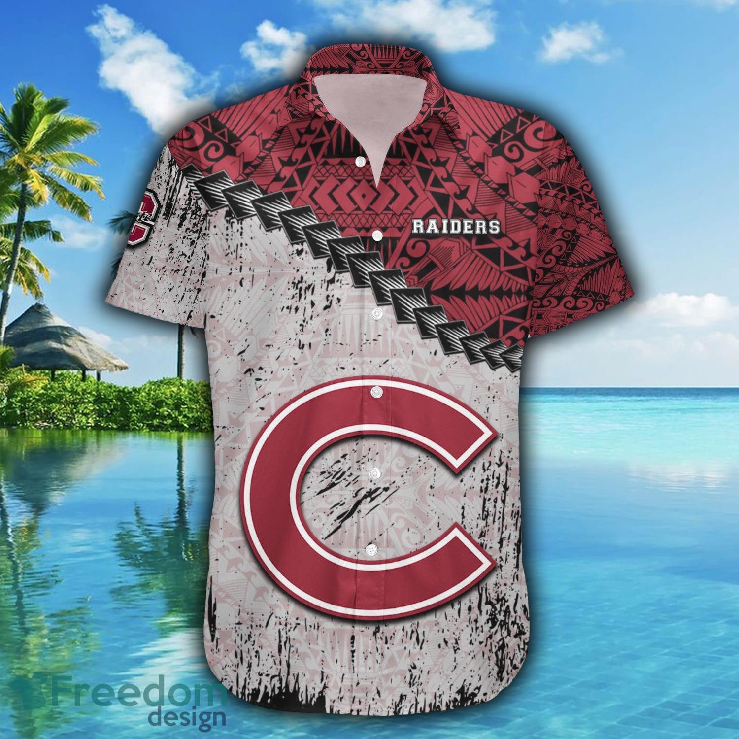 Colgate Raiders 3D Hawaiian Shirt Grunge Polynesian TattooNCAA