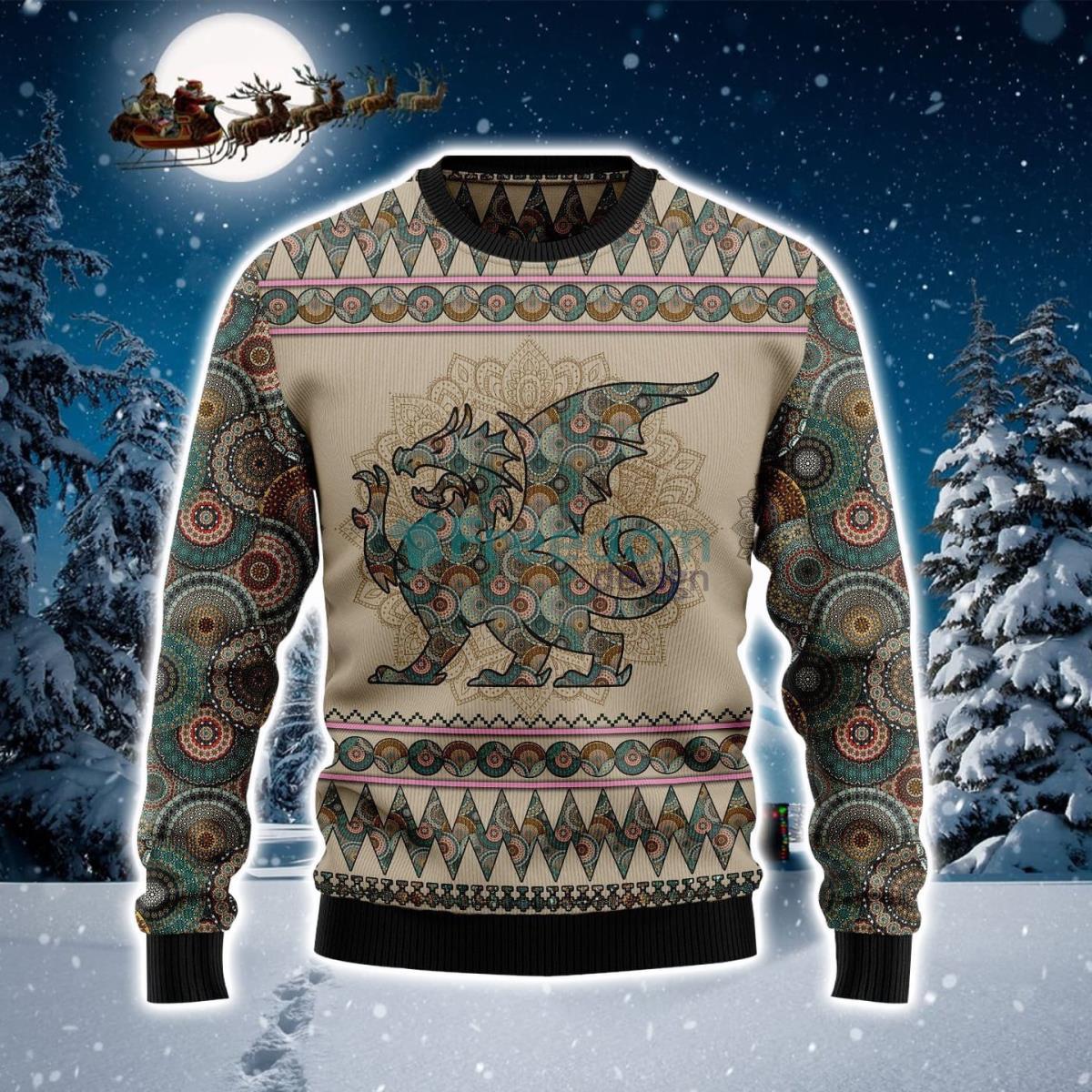 Collection Dragon Mandala Christmas Sweater Product Photo 1