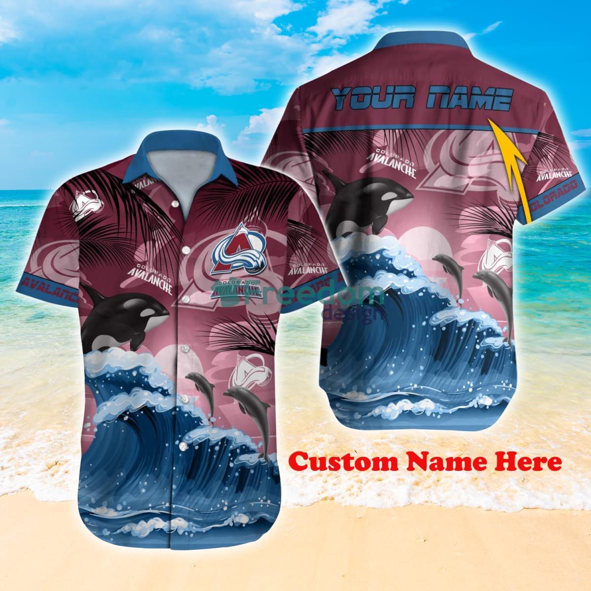 Colorado Avalanche NHL Leaf Pattern All Over Print Custom Name Hawaiian  Shirt Summer Gift For Fans