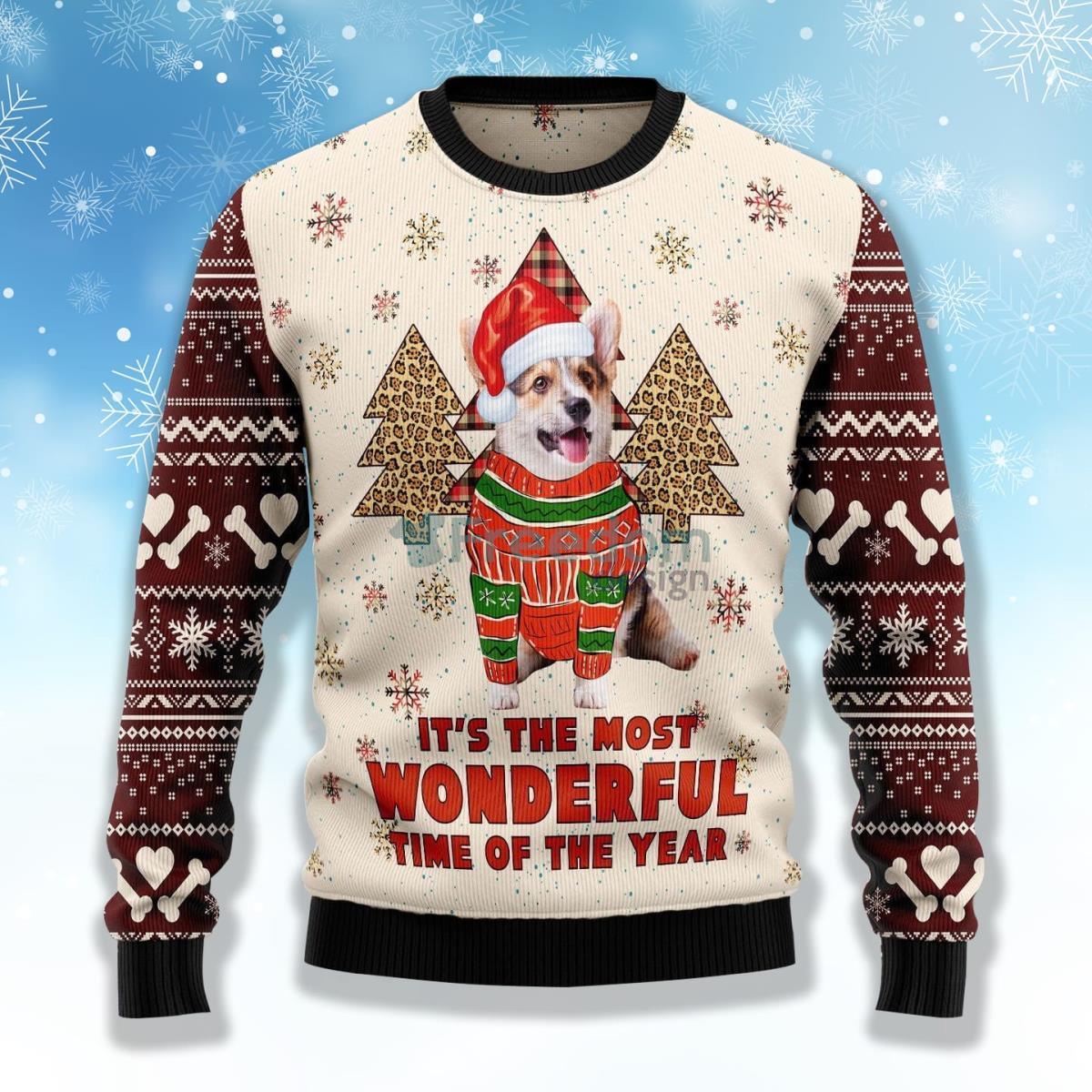 Corgi The Most Beautiful Time Ugly Christmas Sweater Product Photo 1