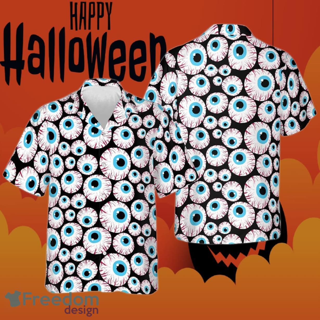 Creepy Eyeballs Halloween Hawaiian Shirt Apparel Gifts For Halloween Lovers Product Photo 1