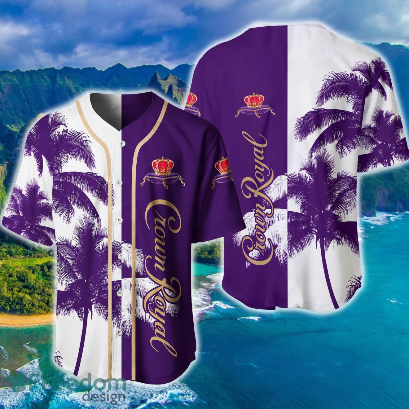 Crown Royal Tropical Coconut Trees Baseball Jersey Product Photo 1