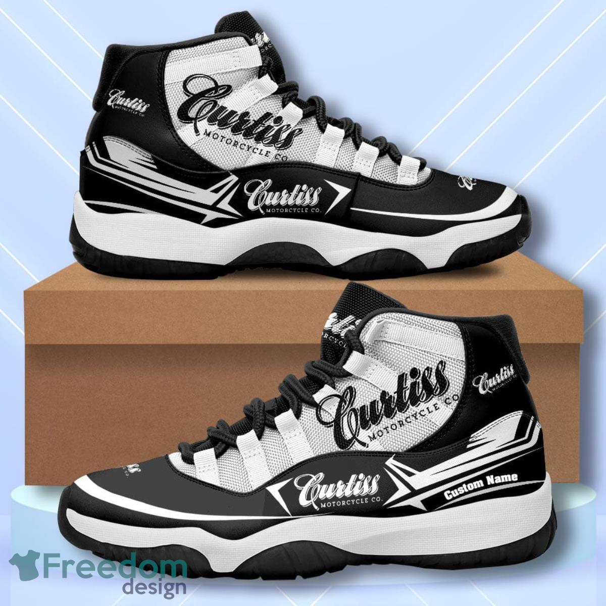 Curtiss Motorcycle Co Custom Name Air Jordan 11  Sneakers Vintage Shoes Product Photo 1