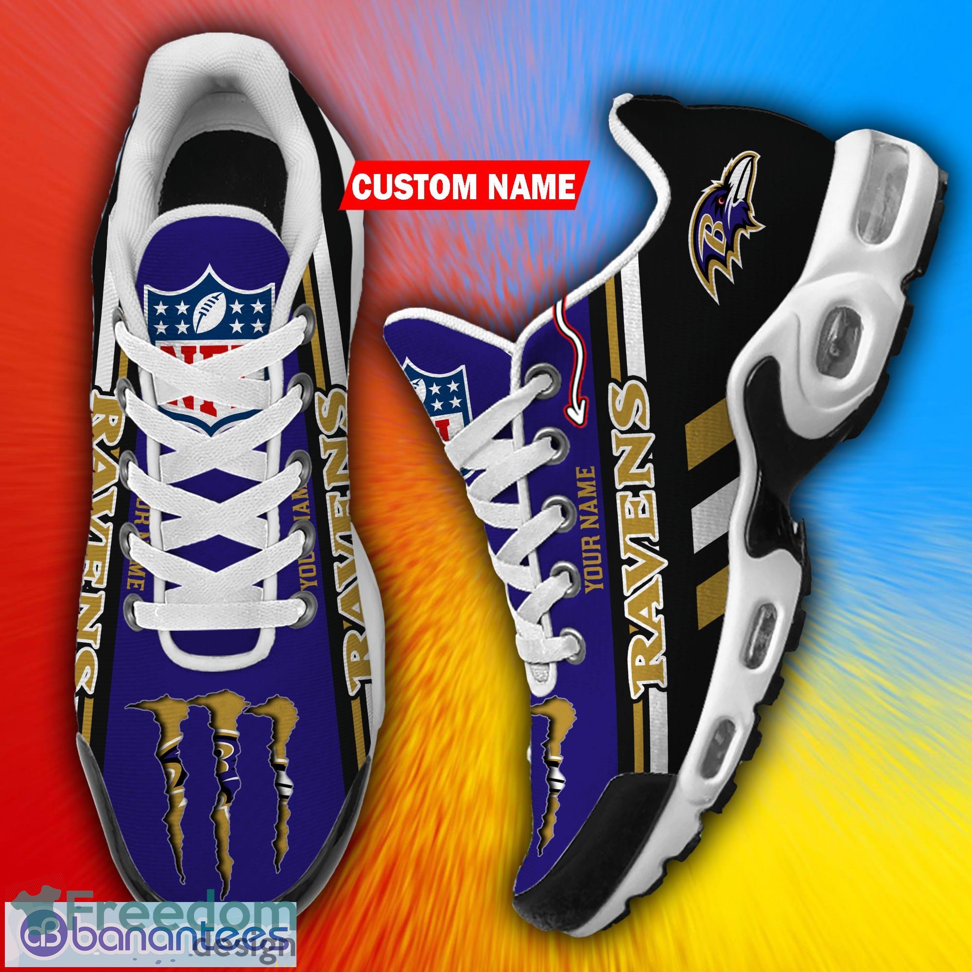 Custom Name Baltimore Ravens New Logo Air Cushion Sports Shoes Men