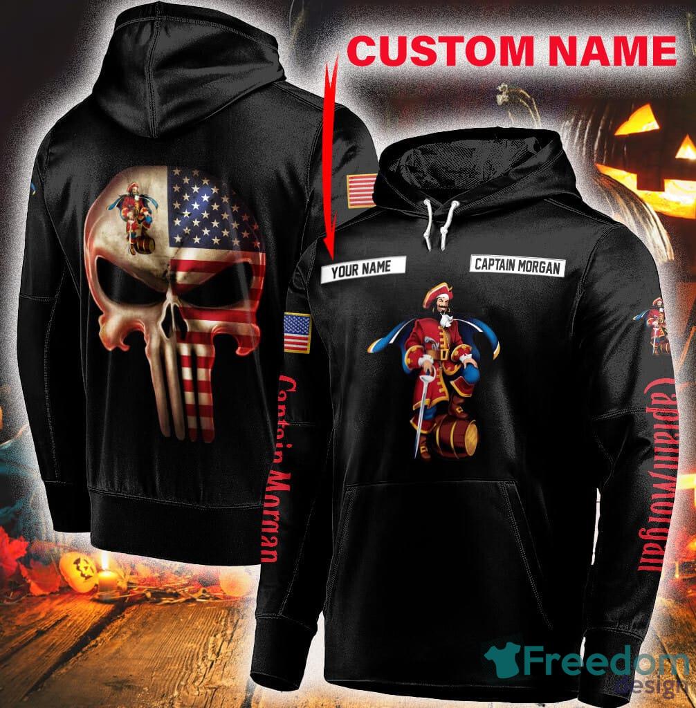 Custom Name Black USA Flag Skull Chick Fil A Hoodie Zip Hoodie Gift  Halloween For Men And Women - Freedomdesign