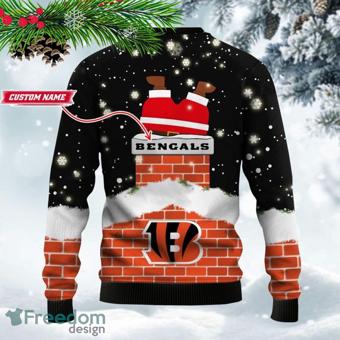 Cincinnati Bengals Football Team Logo Custom Name Christmas Gift All Over  Print Ugly Christmas Sweater - Freedomdesign