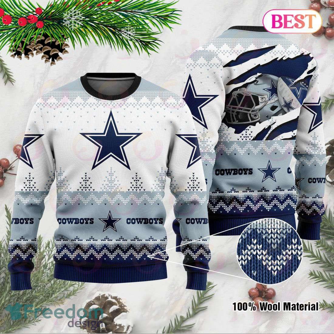 dallas cowboys christmas sweater with lights