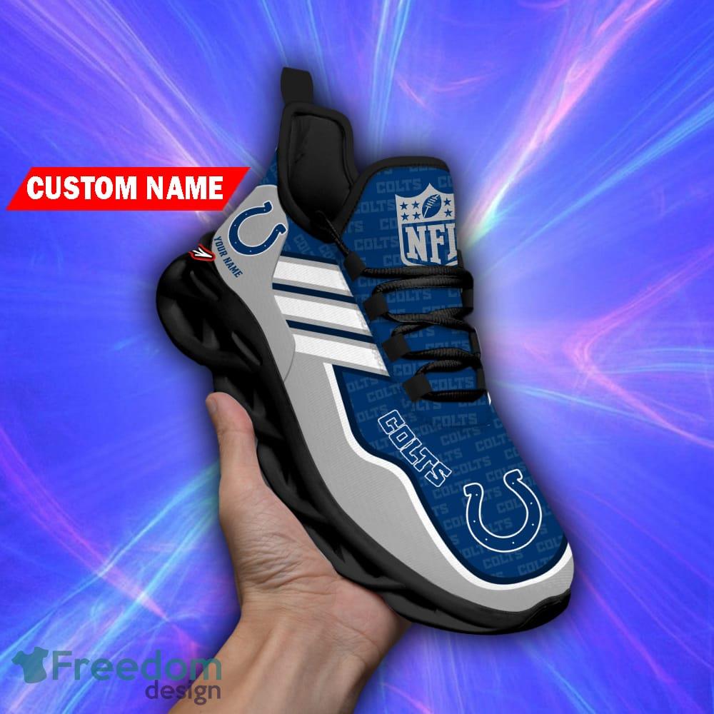 Custom Name NFL Chunky Sneakers Indianapolis Colts Logo Max Soul Shoes Gift  Fans - Freedomdesign