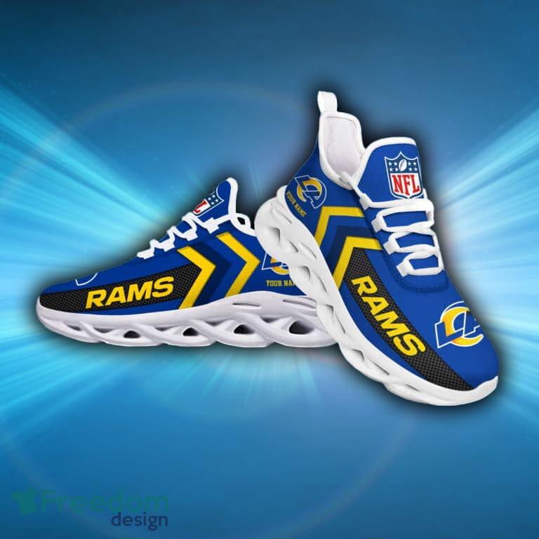 NFL Los Angeles Rams Custom Name Blue Yellow Max Soul Shoes V2