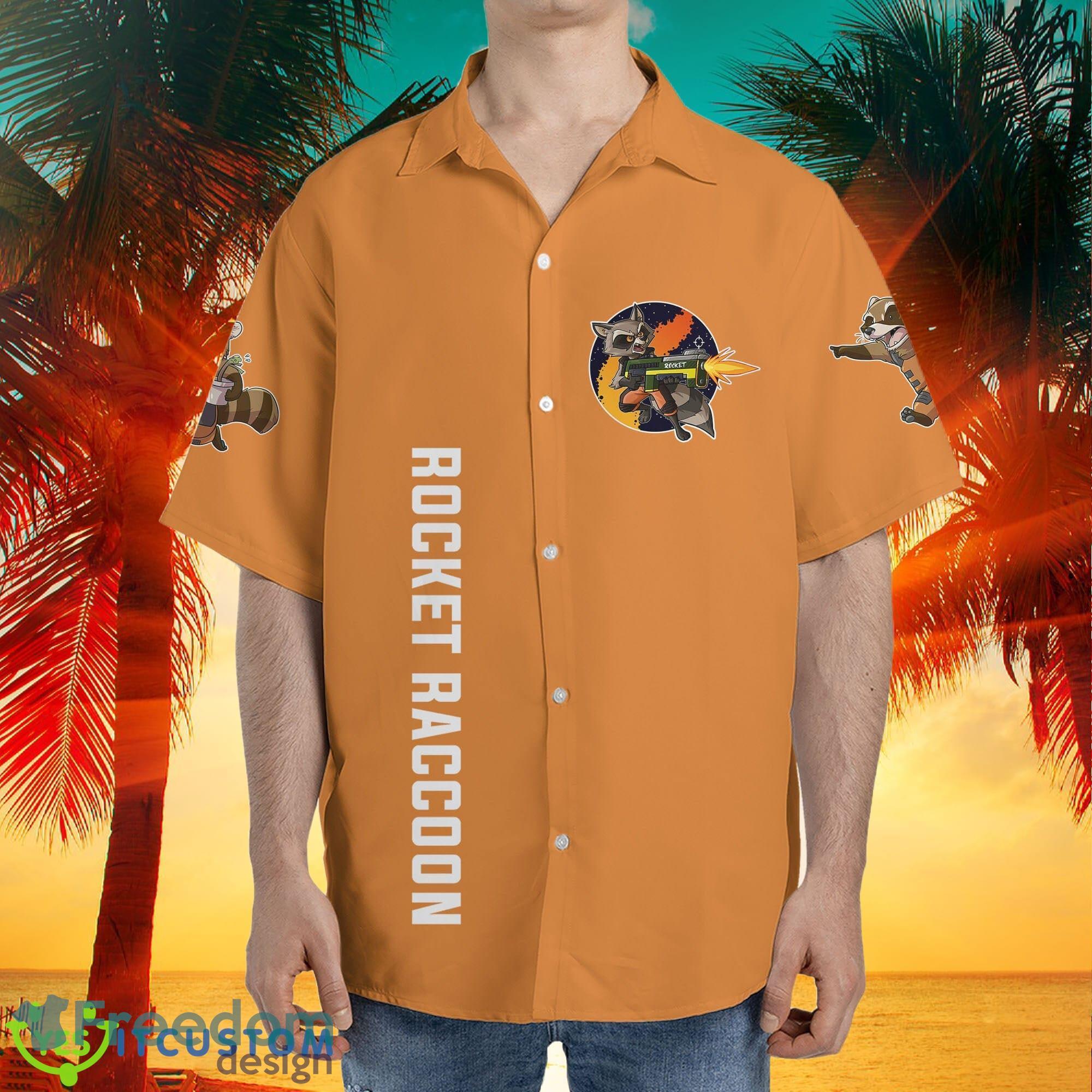 Custom Name Rocket Raccoon Guardian Guardians of the Galaxy Hawaiian Aloha  Shirt Gift For Men And Women - Freedomdesign