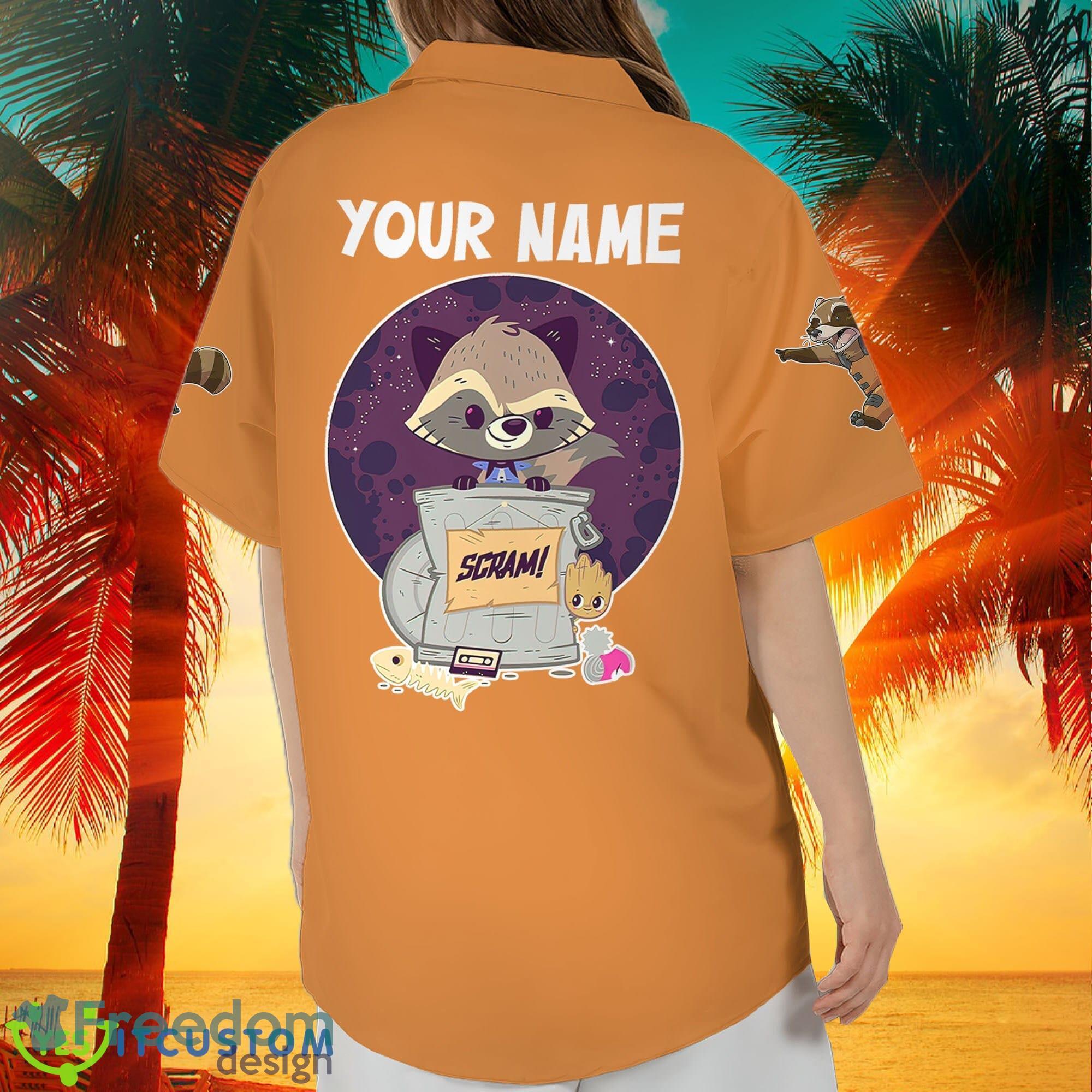 Custom Name Rocket Raccoon Guardian Of Galaxy Guardians of the Galaxy  Hawaiian Aloha Shirt Gift For Men And Women - Banantees