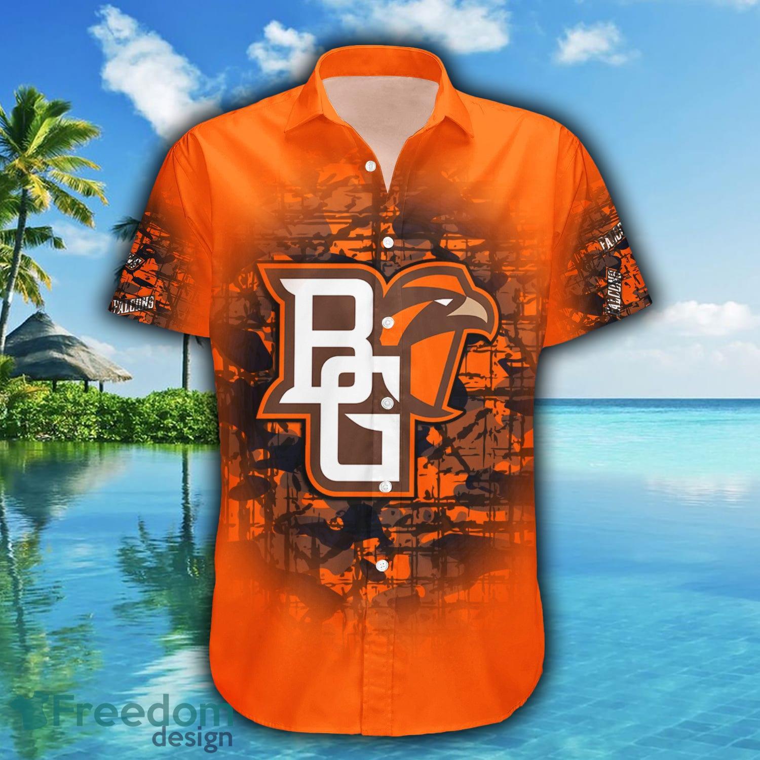 Custom Number And Name Bowling Green Falcons Hawaiian Shirt Camouflage  Vintage NCAA Gift For Fans - Freedomdesign