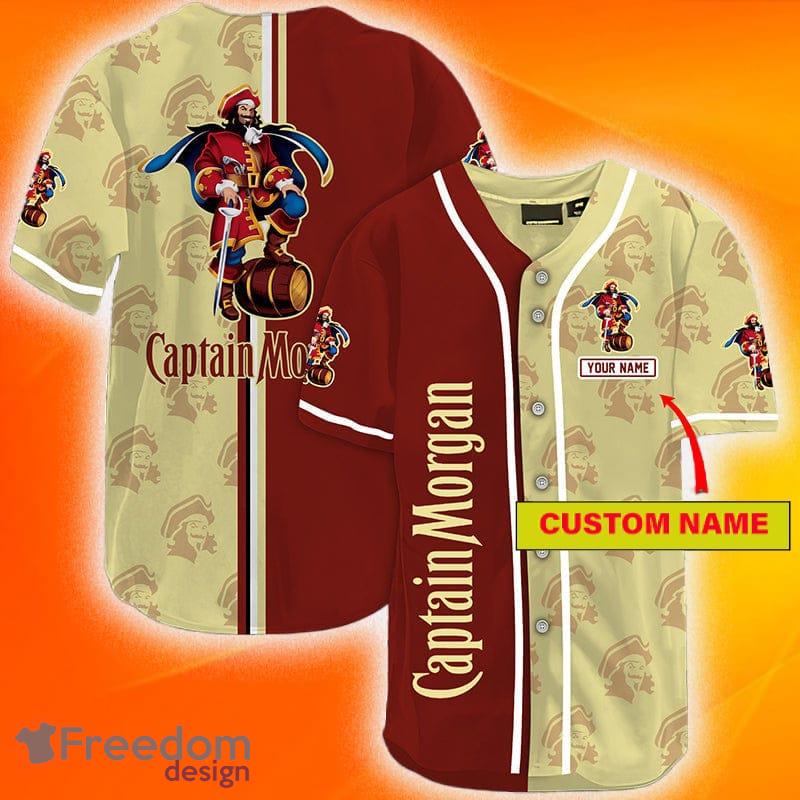 White And Beige Split Captain Morgan Baseball Jersey Shirt Gift For Men And  Women