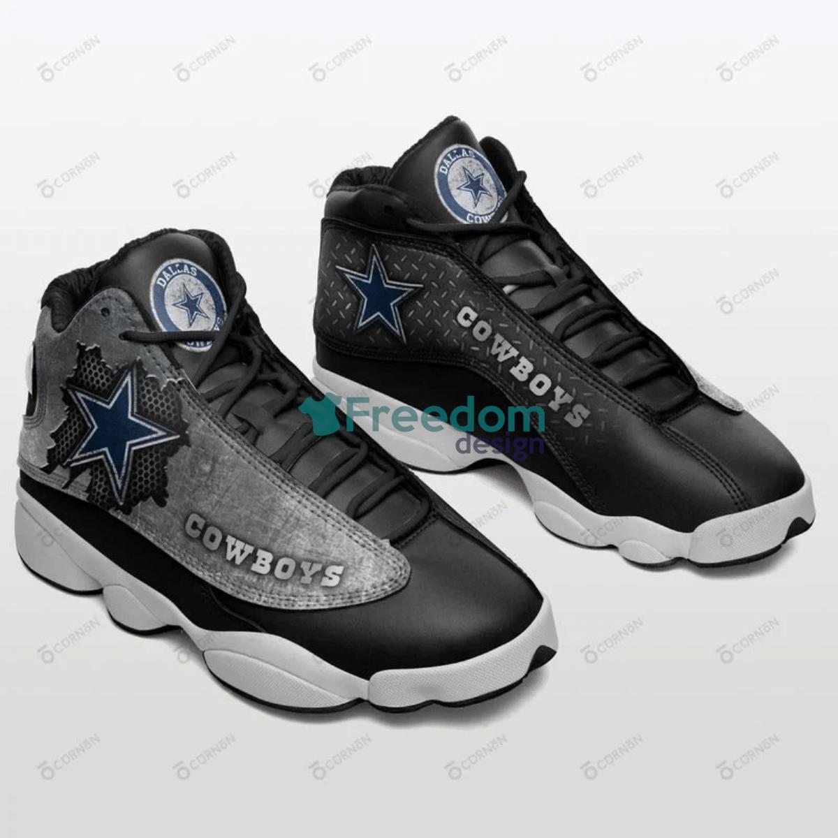 Dallas Cowboys Black Air Jordan 13 Shoes Product Photo 2