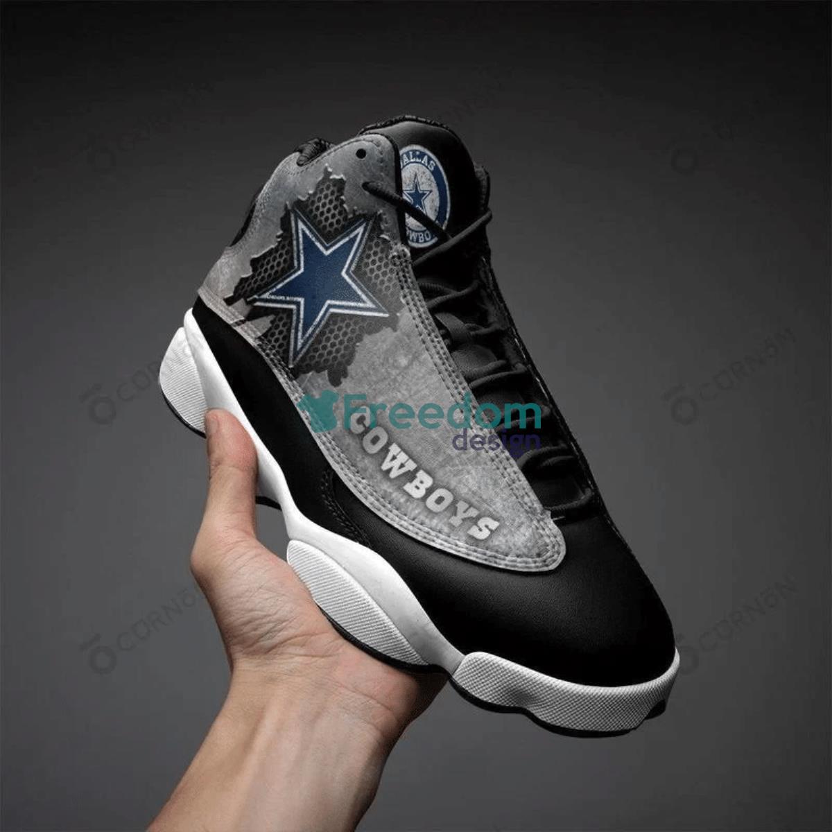 Dallas Cowboys Black Air Jordan 13 Shoes Product Photo 1