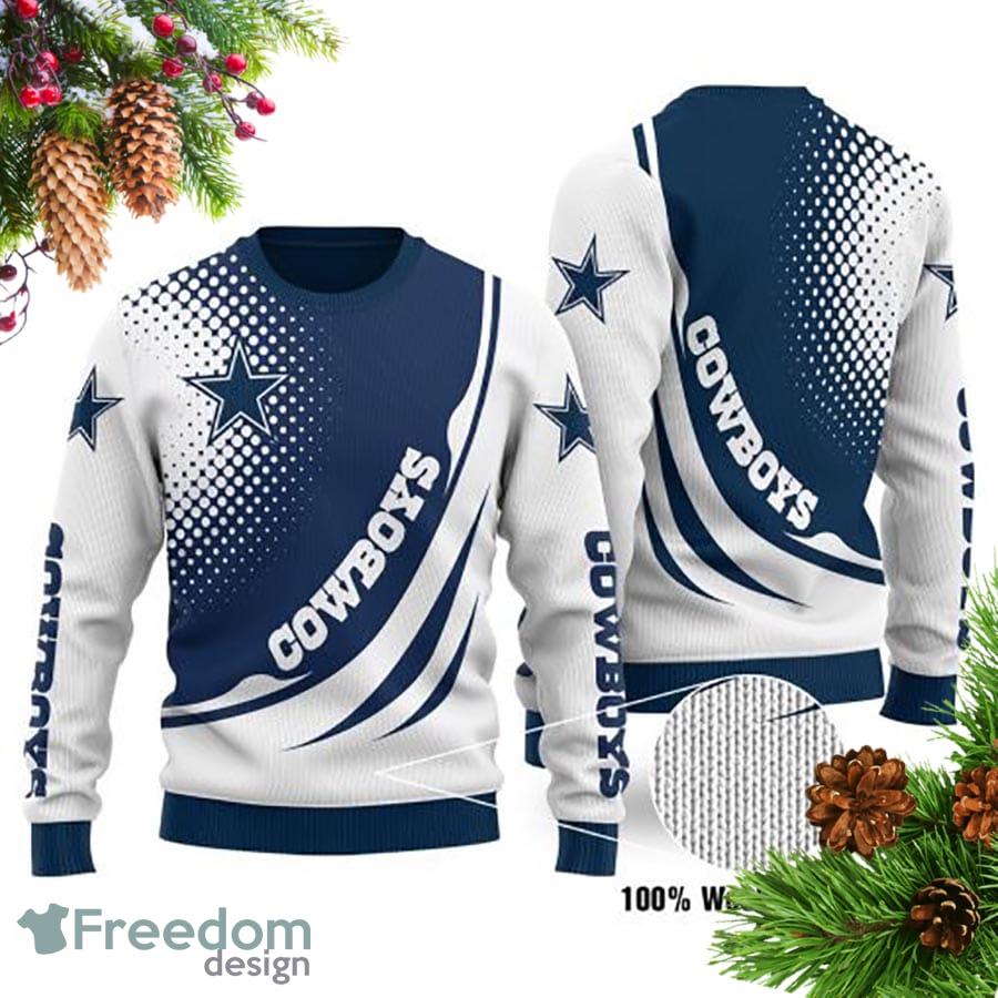 Dallas Cowboys Dot Scratch All Over Print Gift For NFL Fan Cowboys Party  Ugly Christmas Sweater - Freedomdesign