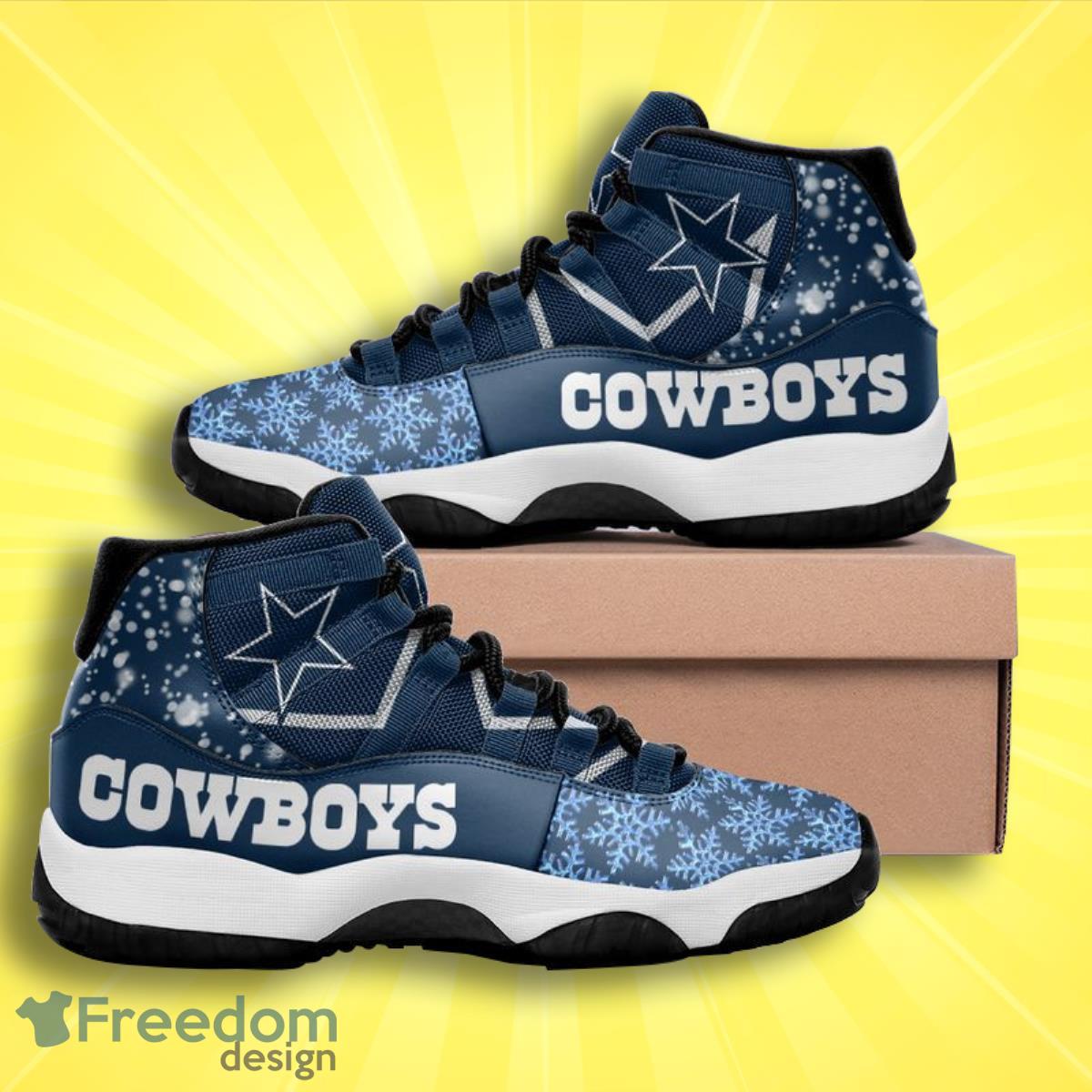 Dallas Cowboys Football Team Air Jordan 11 Style Sneakers For Real Fans Product Photo 2