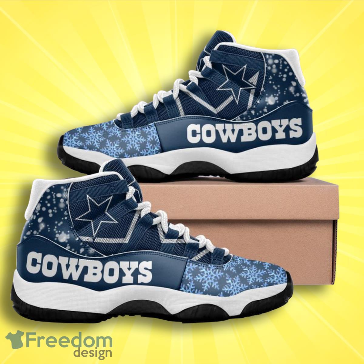 Dallas Cowboys Football Team Air Jordan 11 Style Sneakers For Real Fans Product Photo 1