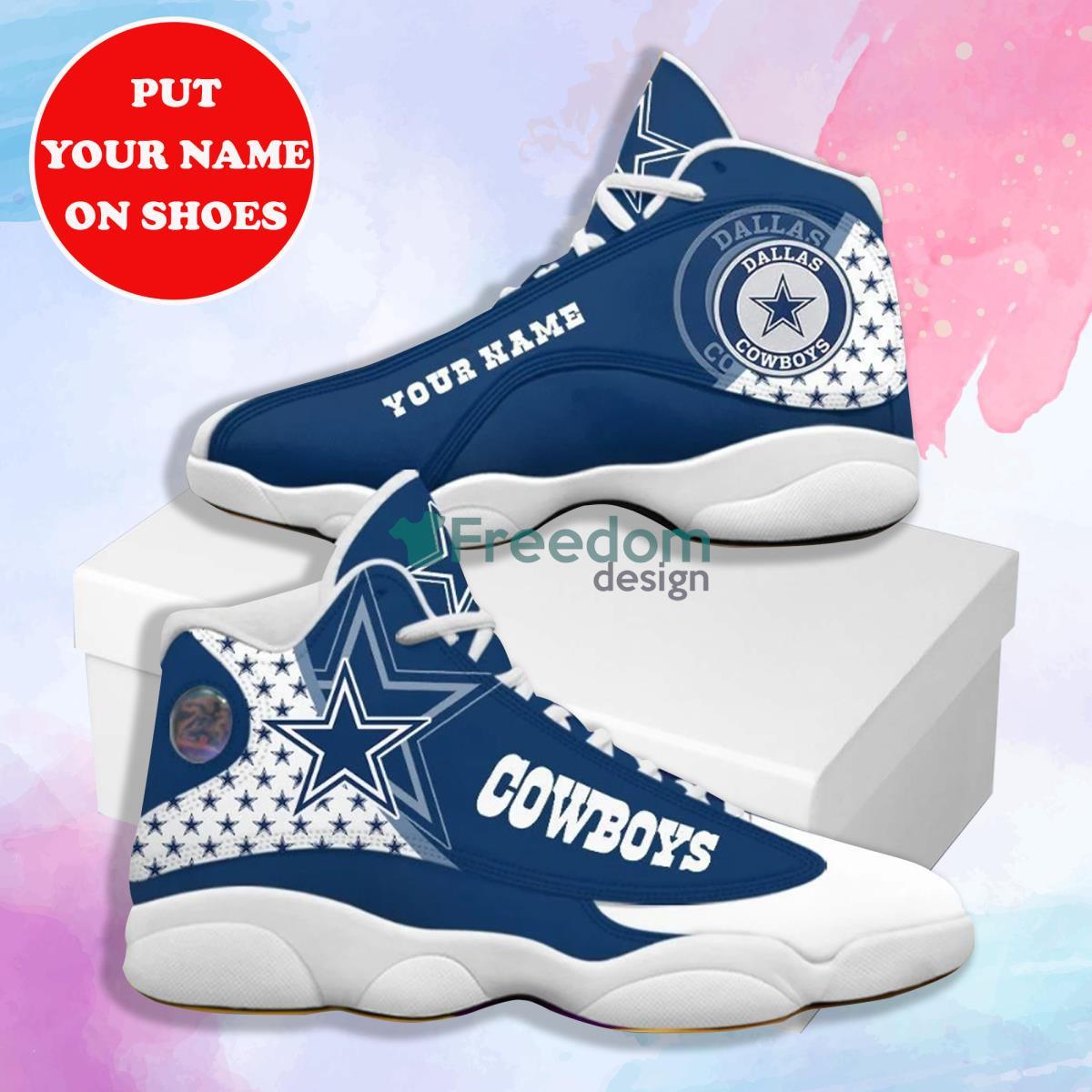 Dallas Cowboys Football Team Custom Name Air Jordan 13 Sneaker Hot Design For Fans Product Photo 1