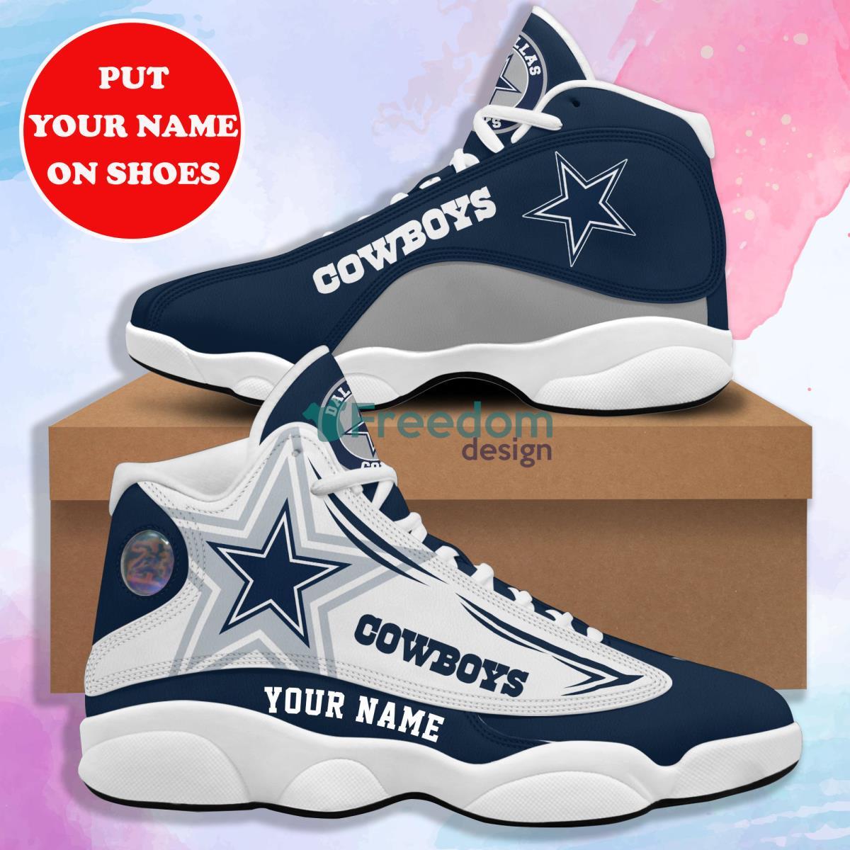 Dallas Cowboys Football Team Custom Name Air Jordan 13 Sneaker Hot Design For Men Women Product Photo 1