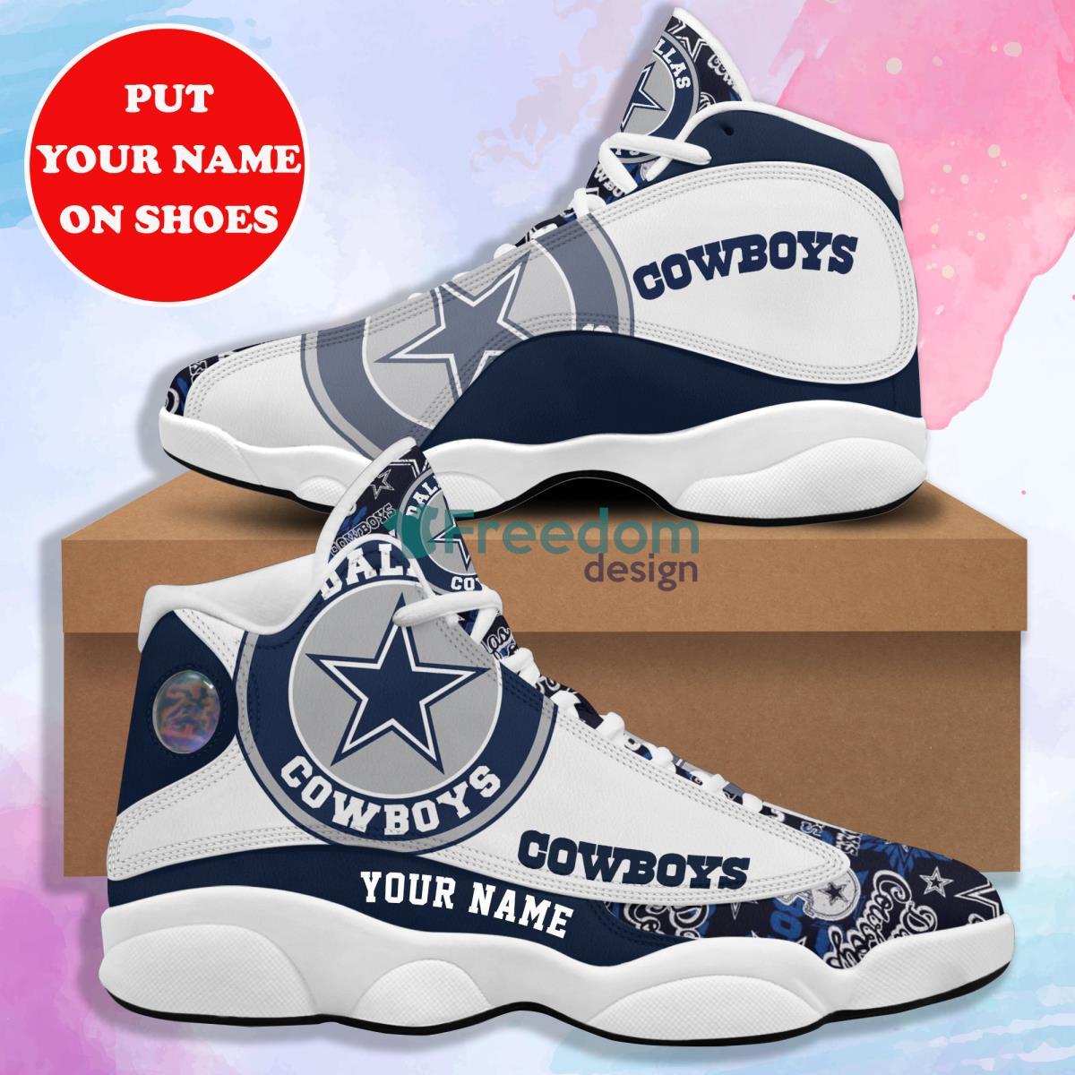 Dallas Cowboys Air Jordan Hightop Shoes Custom Name - Freedomdesign