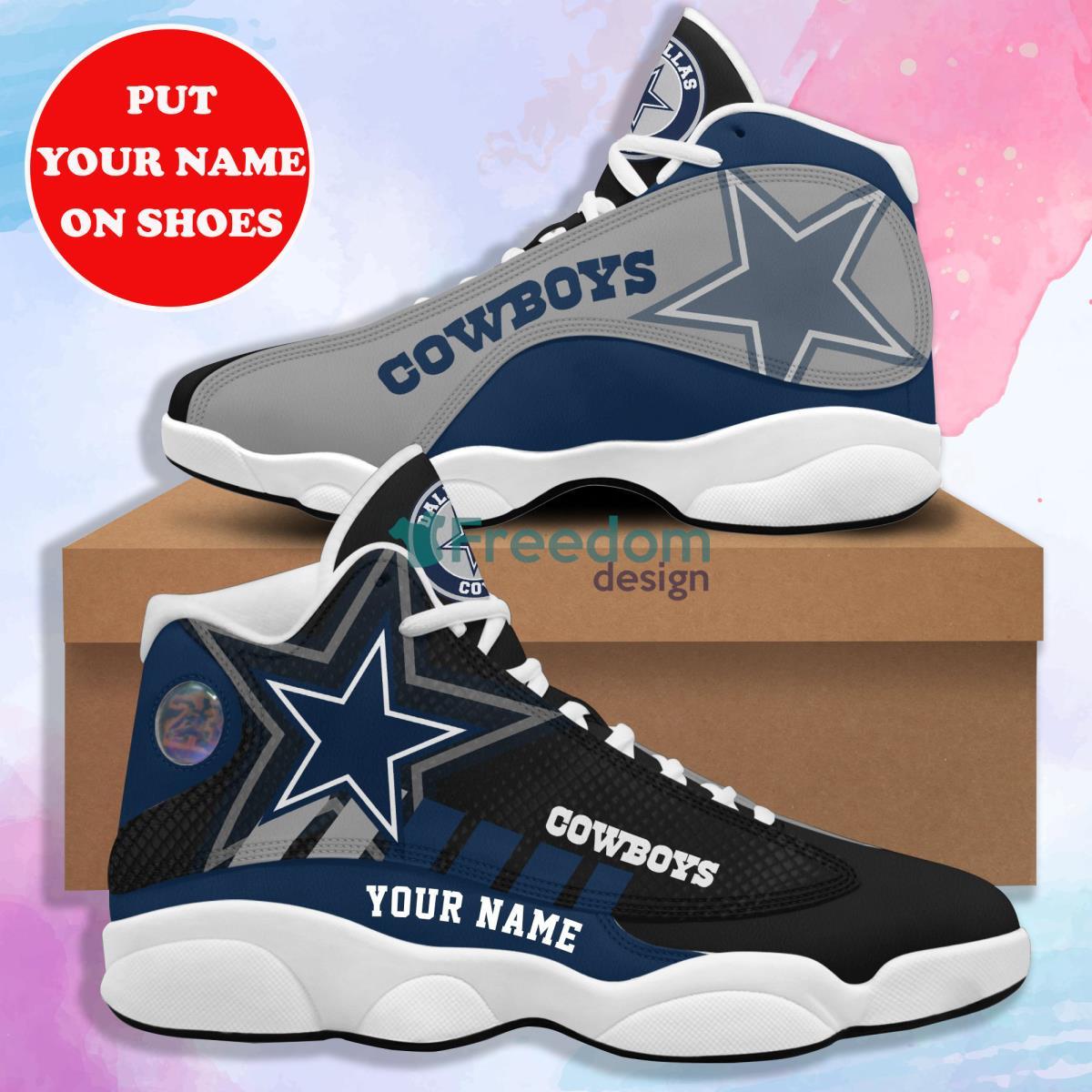 Dallas Cowboys Football Team Impressive Design Custom Name Air Jordan 13 Sneaker Product Photo 1