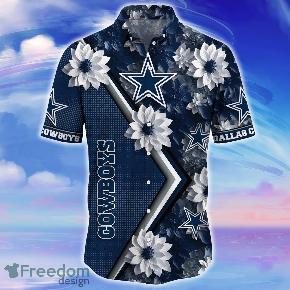 Dallas Cowboys NFL Logo Pattern Short Sleeves Hawaiian Shirt Gift