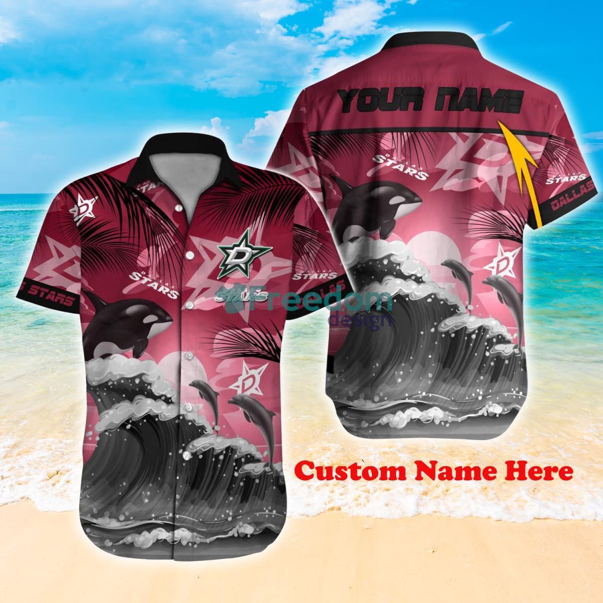 Dallas Stars NHL Hot Design Custom Name Hawaiian Shirt For Fans Product Photo 1