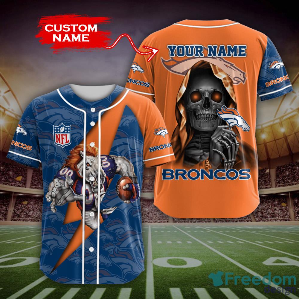 Personalized NFL Denver Broncos Baseball Orange Customized Jersey