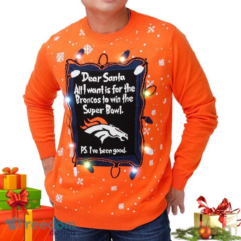 Denver Broncos NFL Mens Dear Santa Ugly Christmas Sweater Best Fans -  Freedomdesign