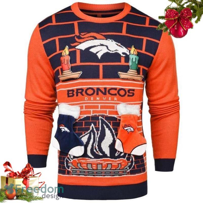 Denver Broncos Dog Family Holiday Ugly Sweater, Size: S