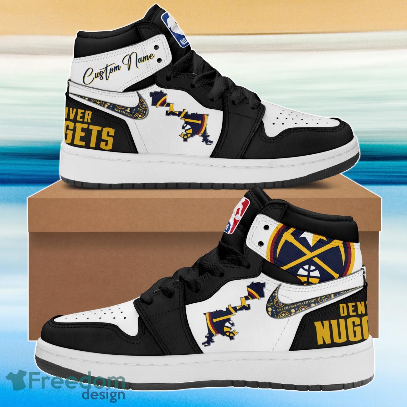 Denver Nuggets 2023 Air Jordan Hightop Champions Denver Maps Shoes Custom Name Product Photo 1