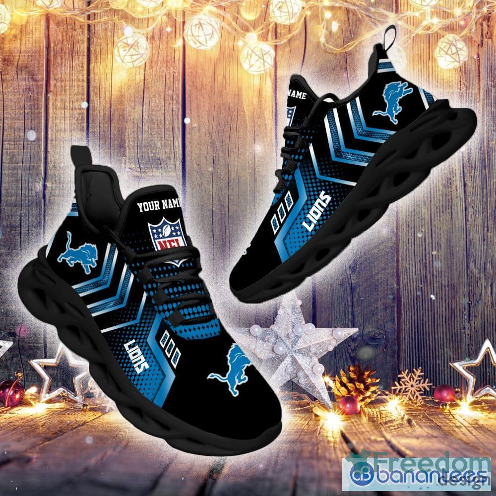 Detroit Lions Personalized Name NFL Ultra Sneakers Max Soul Shoes -  Freedomdesign