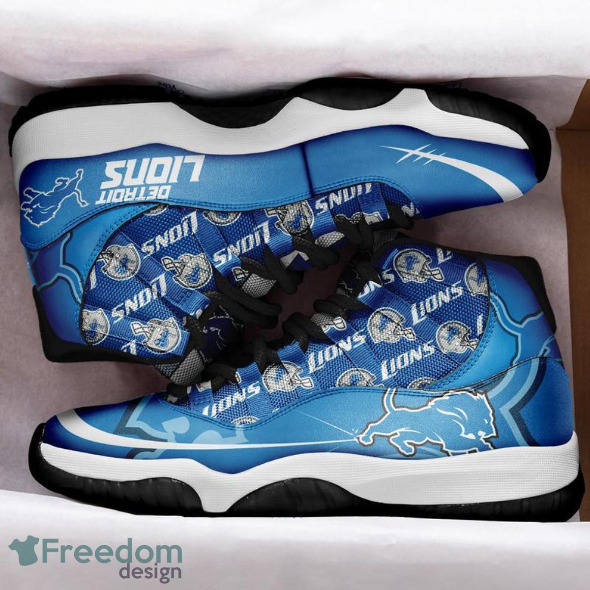 Detroit Lions Football Team Air Jordan 11 Best Sneakers For Men Women Fans Product Photo 2