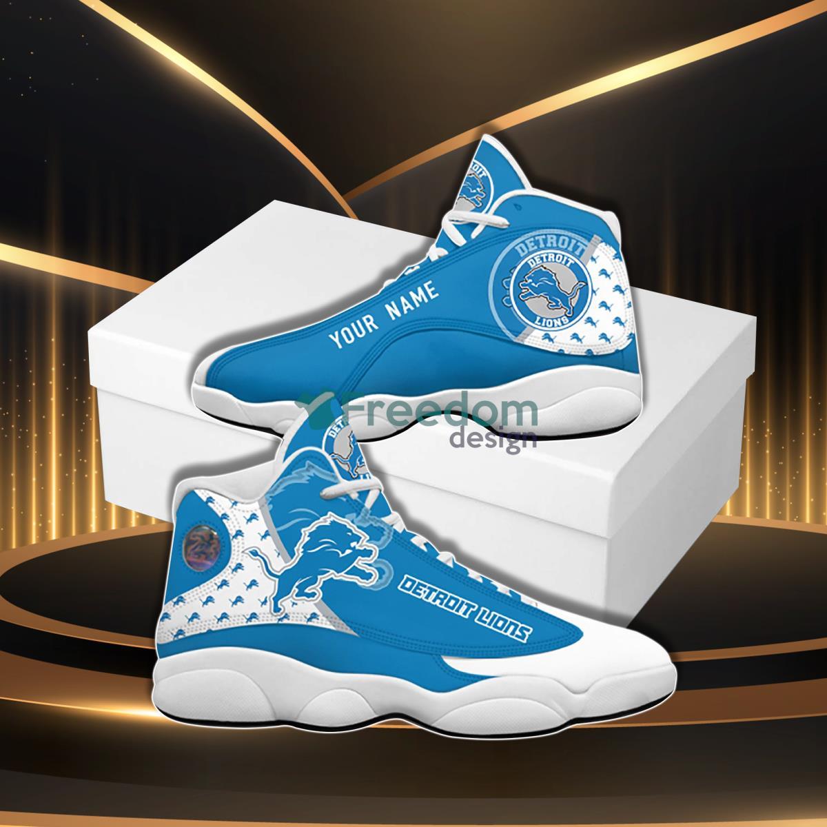 Detroit Lions Personalzied Name Air Jordan 13 Shoes Best Gift Fans