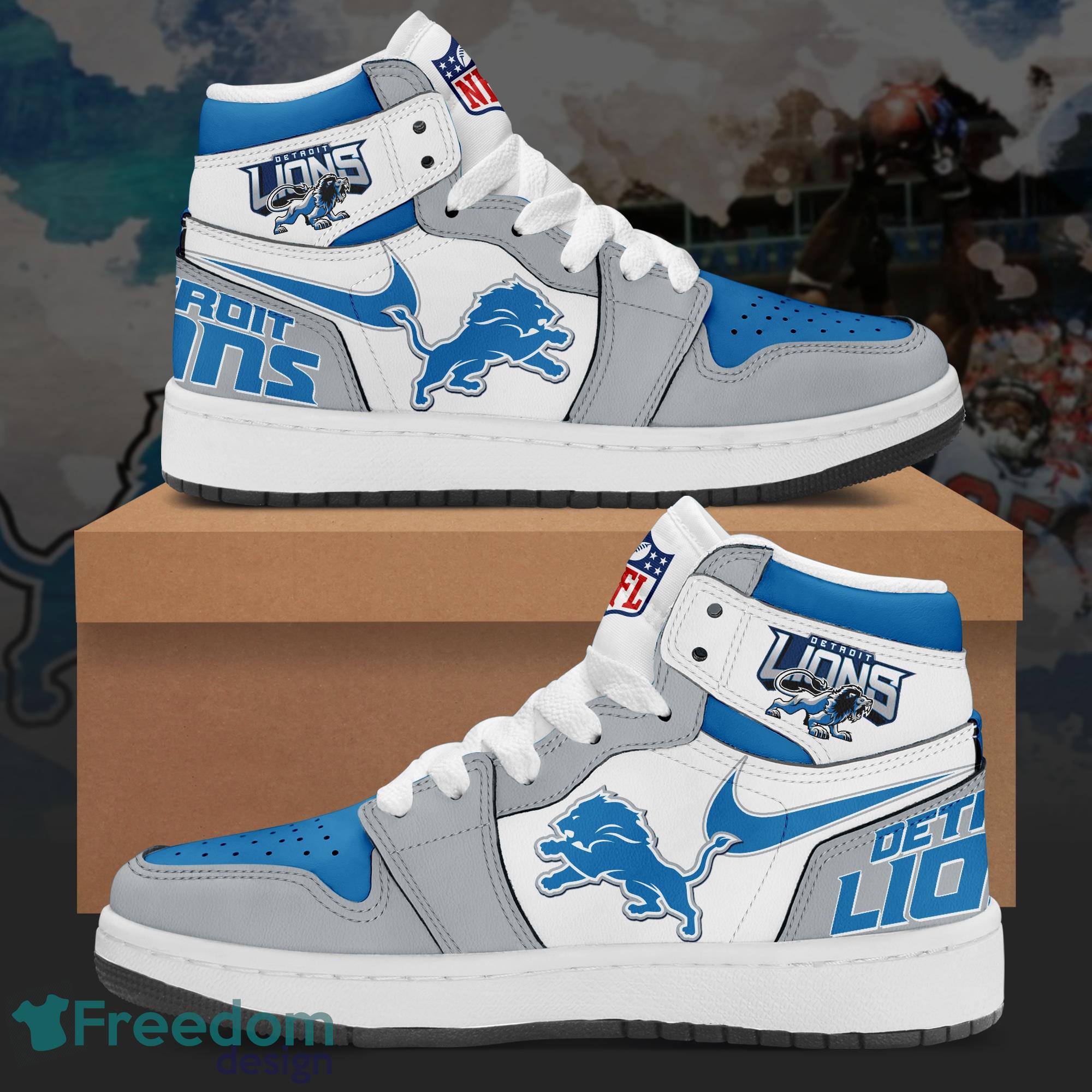 Detroit lions jordan high top custom shoes sport sneakers