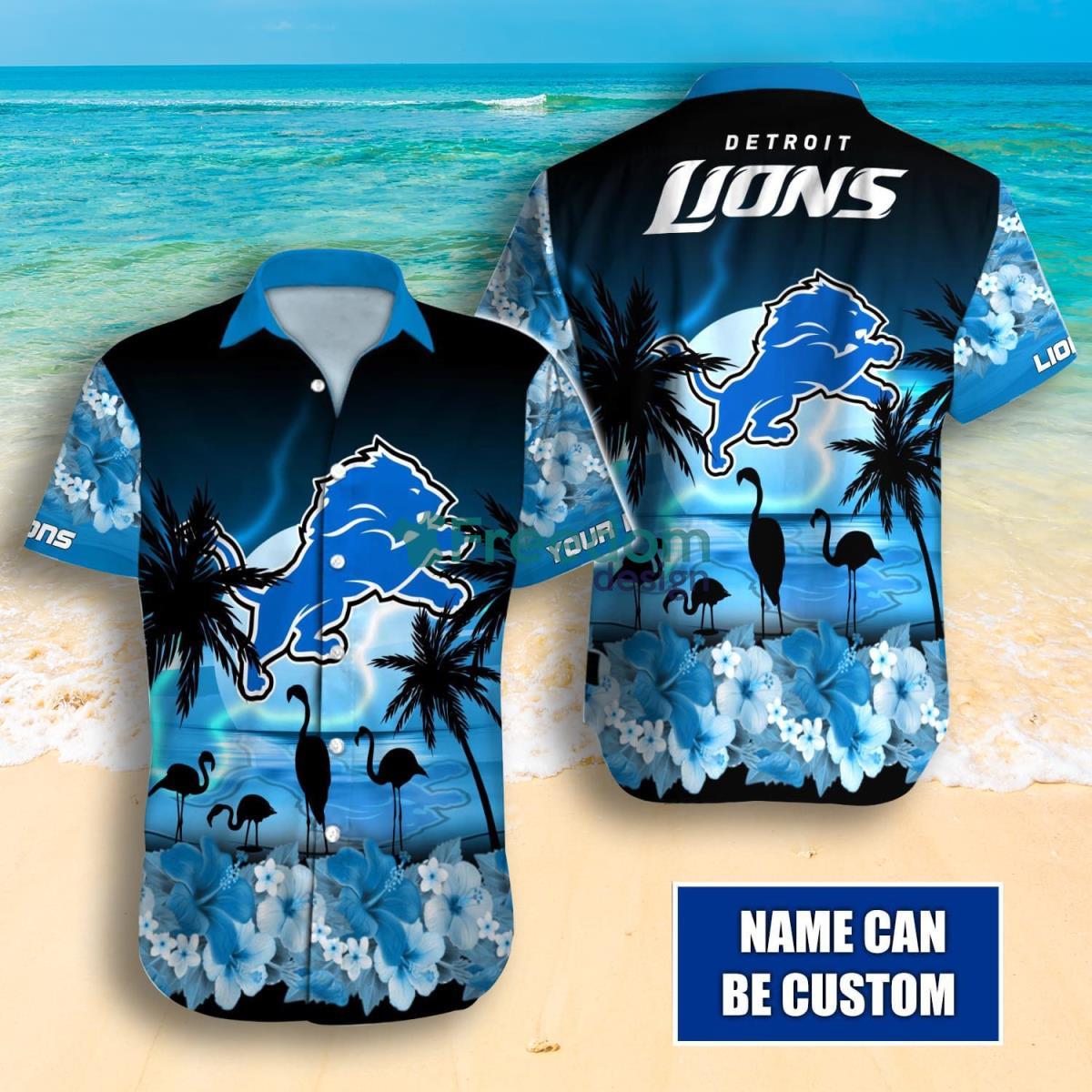 Detroit Lions NFL Custom Name Hawaiin Shirt Best Design For Men Women Product Photo 1