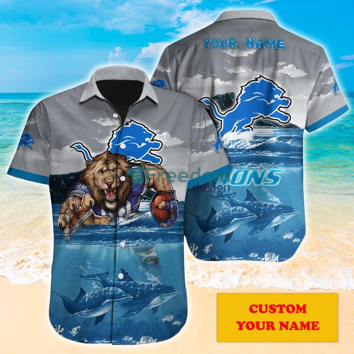 Detroit Lions NFL Personalized Hawaiian Shirt Gift  For Men Women Fans Product Photo 1