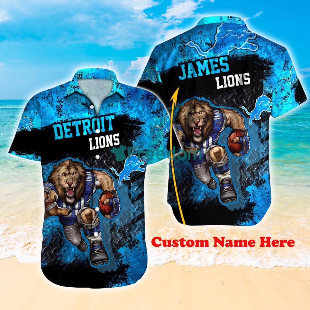 Detroit Lions Custom Name NFL Hawaiian Shirt And Shorts Gift For Men And  Women Fans - Banantees