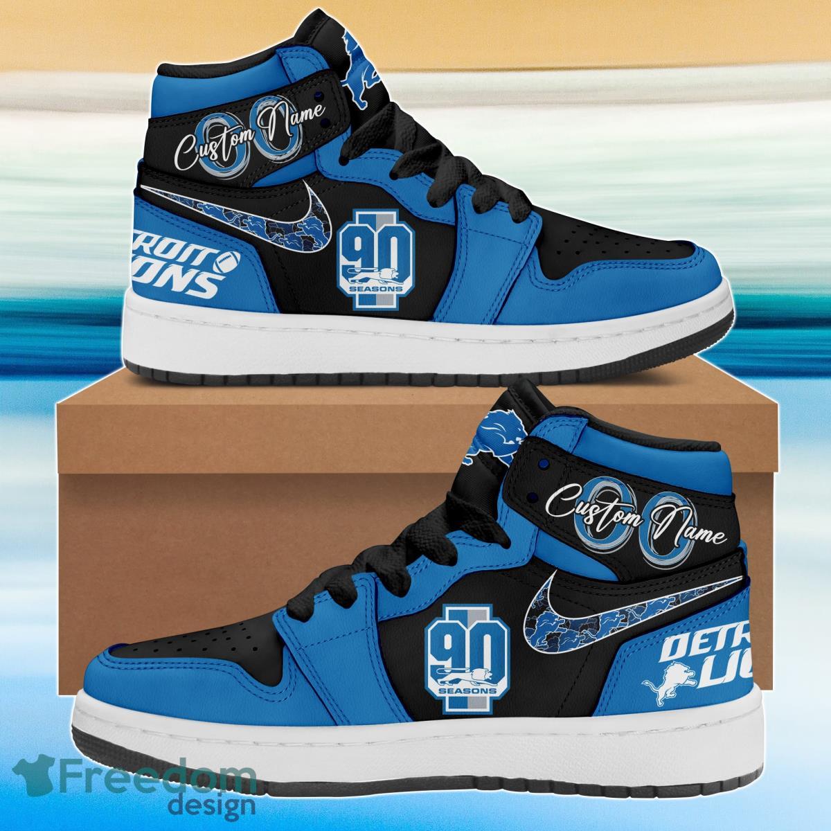 Detroit Lions Air Jordan 13 Sneaker, Detroit Lions Custom Shoes -  Reallgraphics