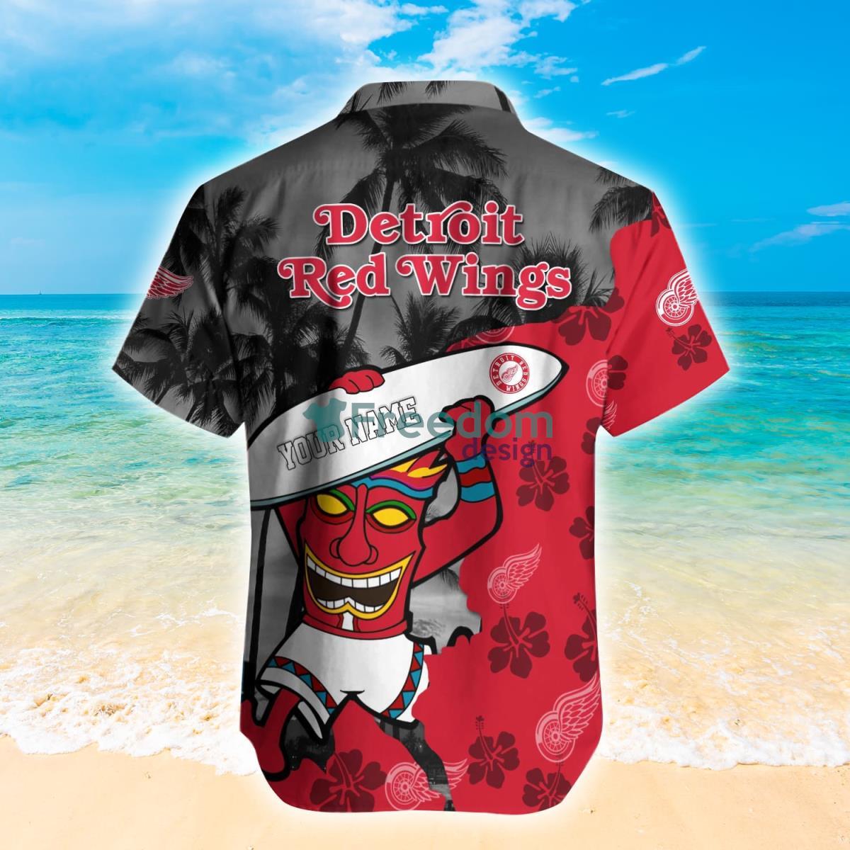 Detroit Red Wings NHL Custom Name Hawaiian Shirt Hot Design For Fans Product Photo 2